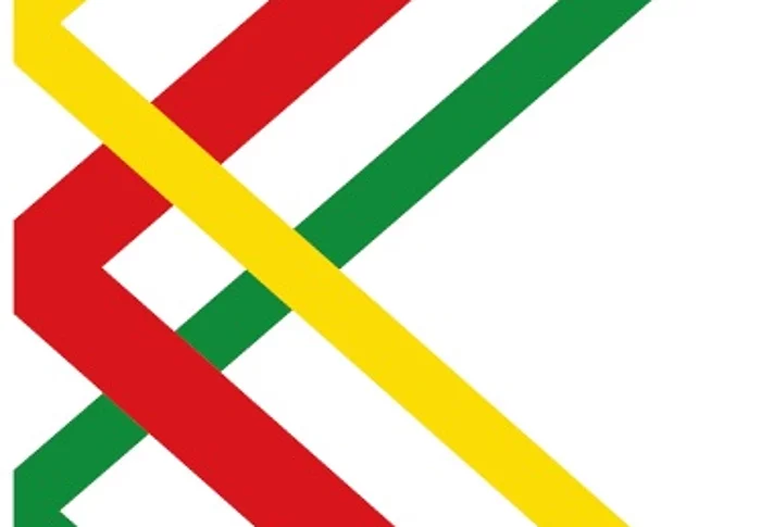 Logo Markt Kaufering - stilisiertes K in den Farben rot, gelb, grün