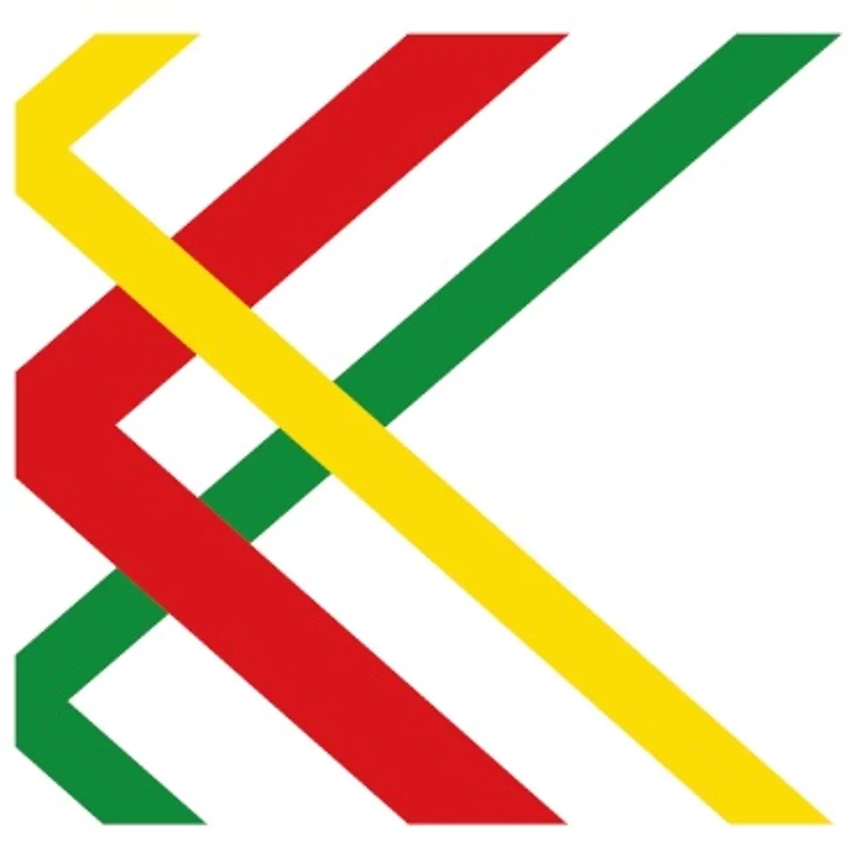 Logo Markt Kaufering - stilisiertes K in den Farben rot, gelb, grün