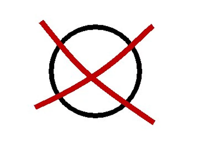 runder Kreis mit rotem Kreuz - Symbol für Wahl