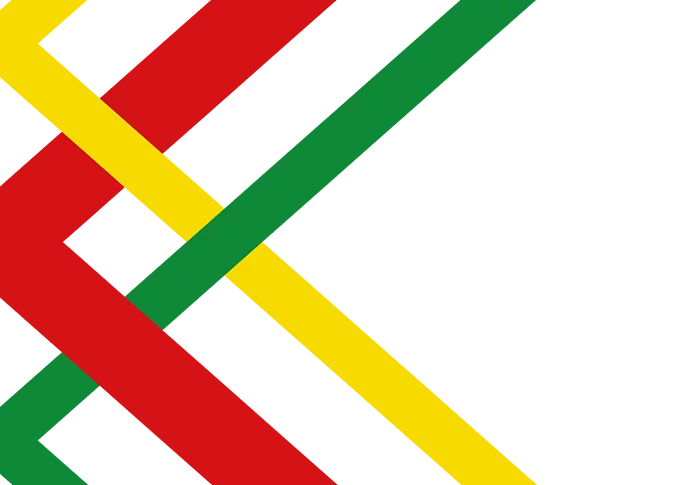 Logo Markt Kaufering - stilisiertes K in den Farben rot, gelb, grün